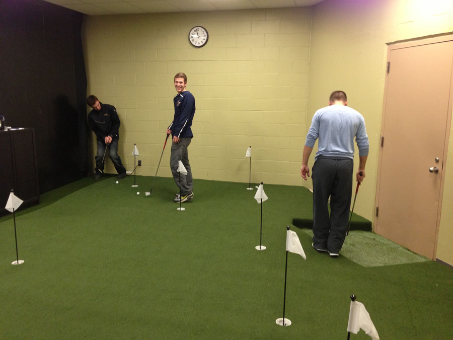 Indoor workplace putting green at Drexel