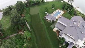 Bird’s eye view of Eastern Shore putting green and fairway