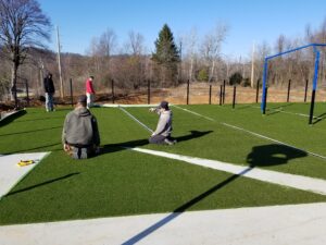 Outdoor playground turf installations